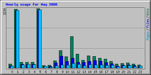 Hourly usage for May 2008