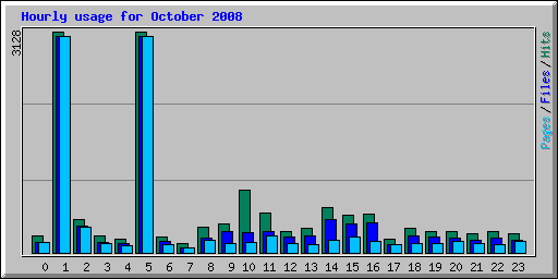 Hourly usage for October 2008