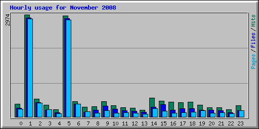 Hourly usage for November 2008